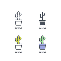 Vector sign of the cactus symbol isolated on a white background. icon color editable.