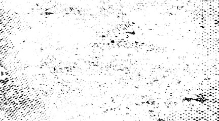 Black Grainy Texture Isolated On White Background. Dust Overlay. Dark Noise Granules. Digitally Generated Image. Vector Design Elements