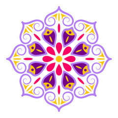 Vector indian mandala design on white