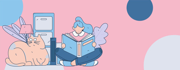 Home indoor character scene flat vector concept operation hand drawn illustration
