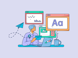 Home indoor character scene flat vector concept operation hand drawn illustration
