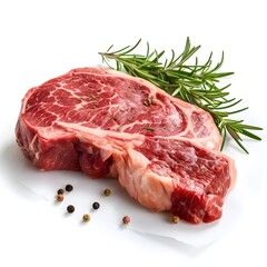 Savory Cut: Raw Steak Isolated on a White Background
