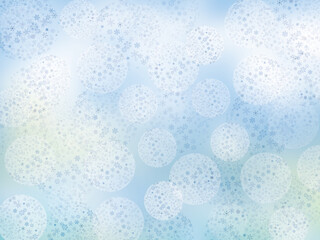 冬の煌めく雪のキラキラ結晶　クリスマスの光り輝く背景素材