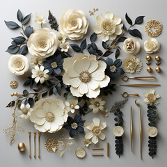 Elegant floral element, skillfully isolated for wedding invitation