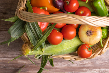 fresh vegetables in a basket