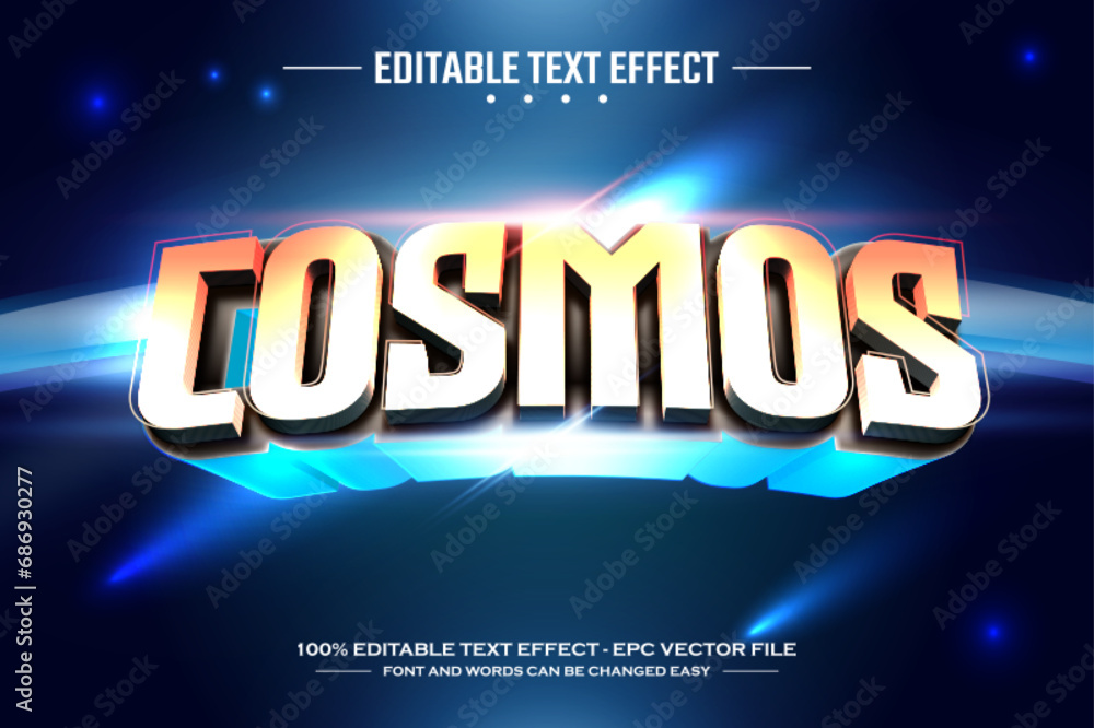 Poster cosmos 3d editable text effect template
