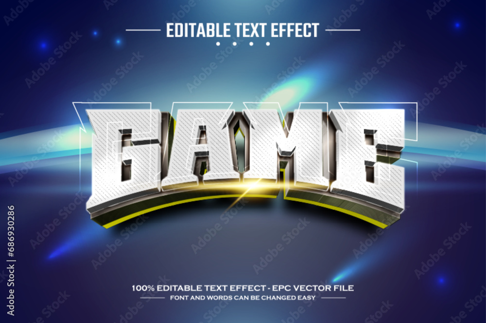 Poster Game 3D editable text effect template