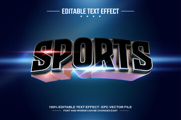 Sports 3D editable text effect template