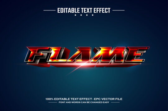 Flame 3D editable text effect template