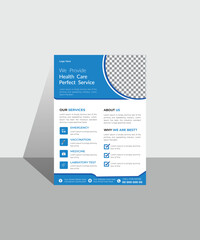Corporate healthcare cover, back page a4 template design and flat icons for a report and medical brochure design, flyer, leaflets decoration for printing and presentation vector illustration