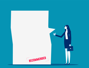 Recommendation letter. Business vector illustration concept