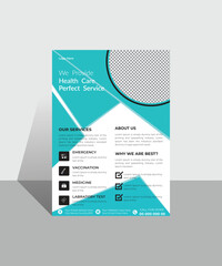 healthcare & medical dentist flyer poster template design, Medical health care flyer brochure template design, flyer template of medical care with white background for text in A4 size