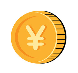 Yen coin icon illustration	
