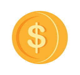 Dollar coin icon illustration	