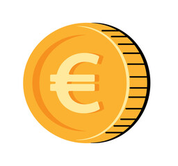 Euro coin icon illustration	