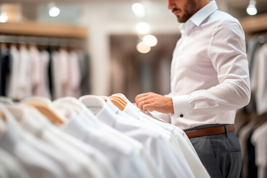 In The Lively Atmosphere Of The Store, People Look For The White Clothes That Will Accompany Them On New Year's Eve.