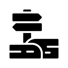 road sign glyph icon