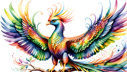 Fototapeta premium The Beauty of Phoenix: A Miraculous World of Radiant Wings.(Generative AI)