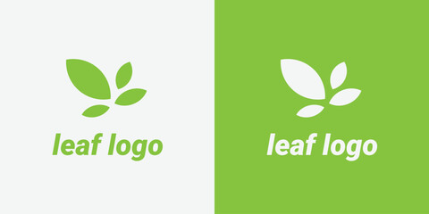 green leaf vector icon pair on Solid and Reversed Background.
leaf logo vector.