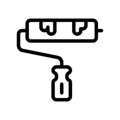 paint roller line icon