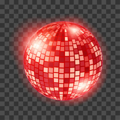 Vector disco ball. club sphere, reflection shiny, dance entertainment