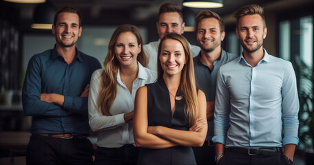 Group of happy colleagues celebrating together, happy collaboration with clients, business collaboration, project success, brainstorming