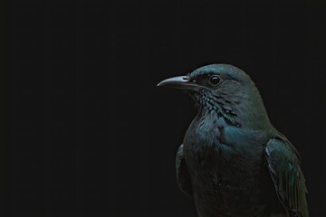 bird isolated on a black background