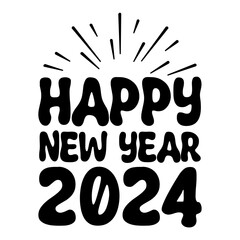 Happy New Year 2024 Svg
