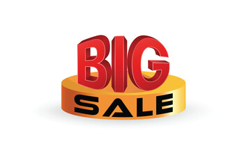 big sale 3d banner, tag design, vector illustration