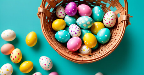 Fototapeta premium eggs for easter holiday for children