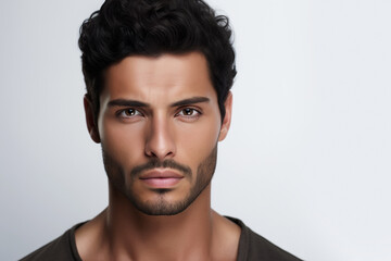 Obraz premium Handsome Hispanic Man with Latino-Style Stubble