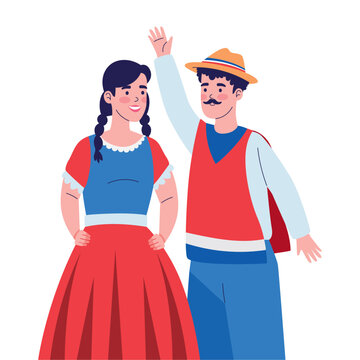 chile cueca dancers portrait