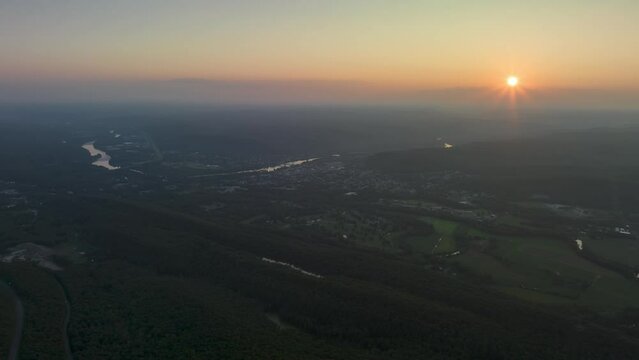 Sunset Over Forest Hills And Highway