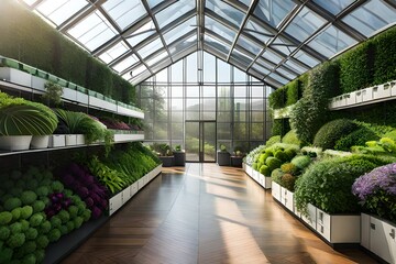 vegetables in a greenhouse