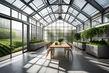 interior of a greenhouse
