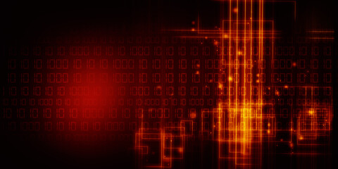 2d illustration Abstract futuristic electronic circuit technology background