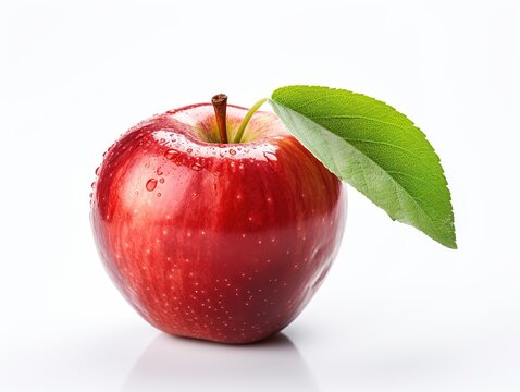 Red apple isolated on white background AI generated image