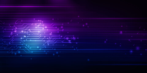 Fototapeta premium 2d illustration Abstract futuristic electronic circuit technology background