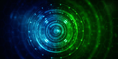 2d illustration Abstract futuristic electronic circuit technology background