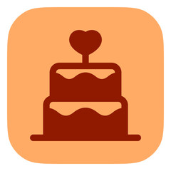 Editable wedding cake vector icon. Wedding, valentine, love, celebration. Part of a big icon set family. Perfect for web and app interfaces, presentations, infographics, etc