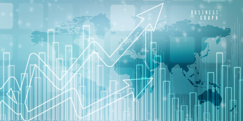 2d rendering Stock market online business concept. business Graph 