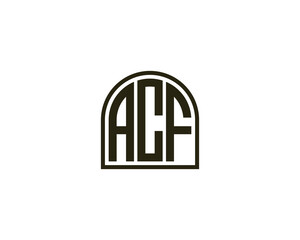 ACF logo design vector template