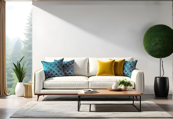 living room,sofa,furniture,beauty,Generative AI