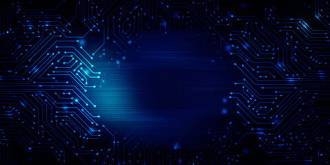 2d illustration Abstract futuristic electronic circuit technology background