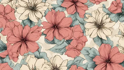 Möbelaufkleber seamless floral background © thiraphon