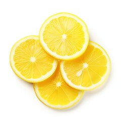 Slices lemon isolated on white background