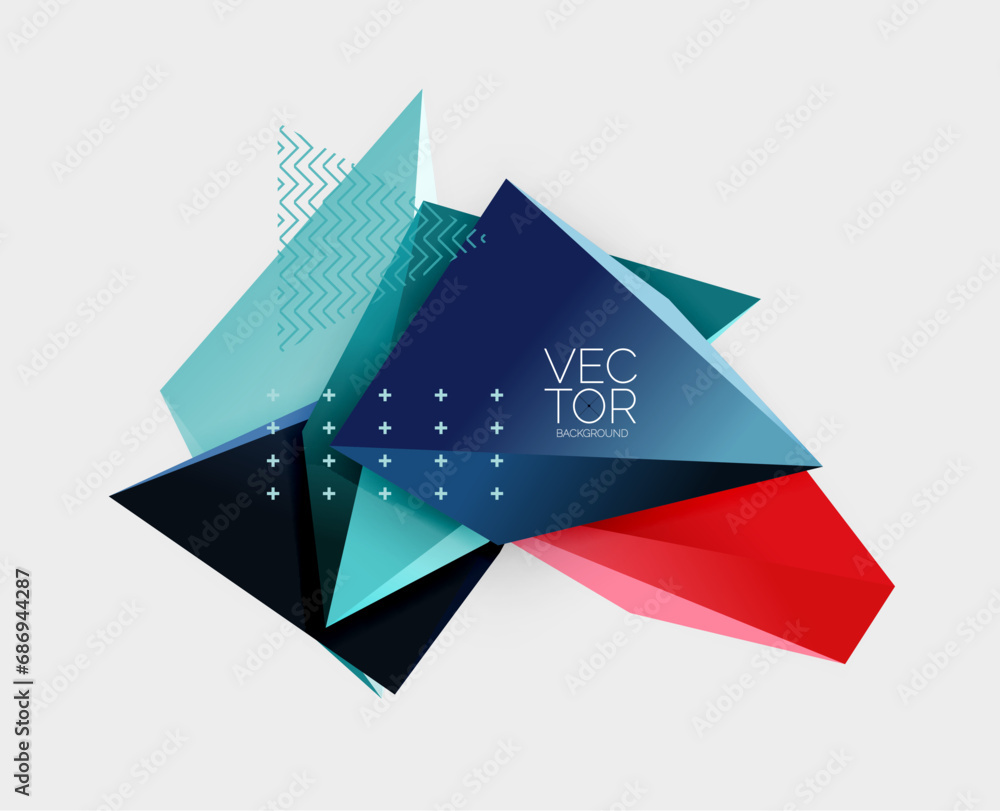 Poster vector 3d triangles geometric abstract background