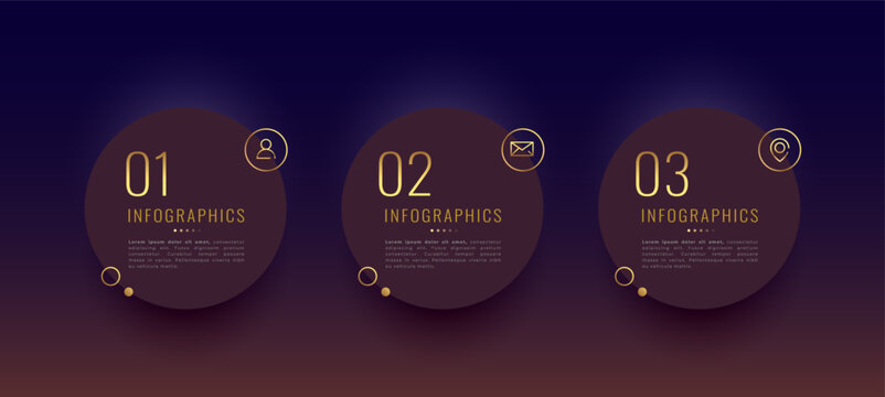 3 step presentation premium chart for business infographic template