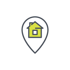 Vector sign of the address symbol isolated on a white background. icon color editable.