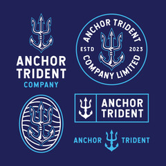 Anchor Trident illustration of a set of symbols Dark
